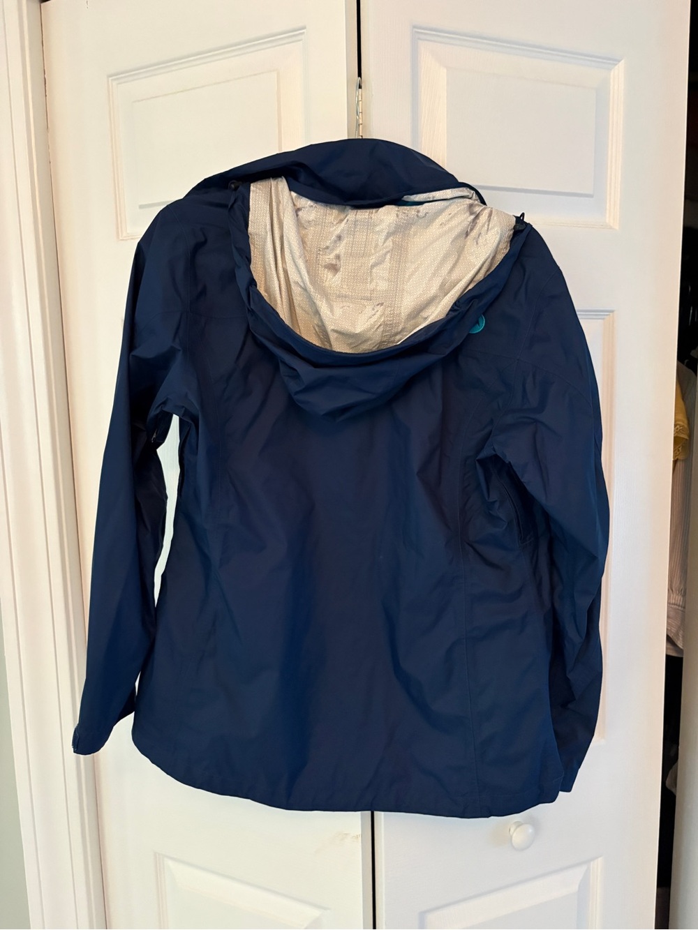 Marmot Women’s Medium Navy Blue Hooded Rain Jacket Shell Waterproof Medium - Picture 9 of 10